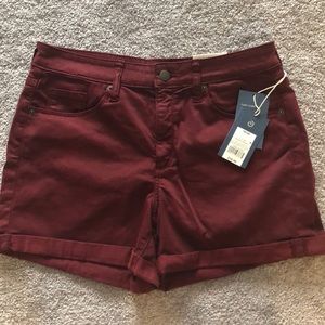 NWT Red High Waisted Midi Shorts